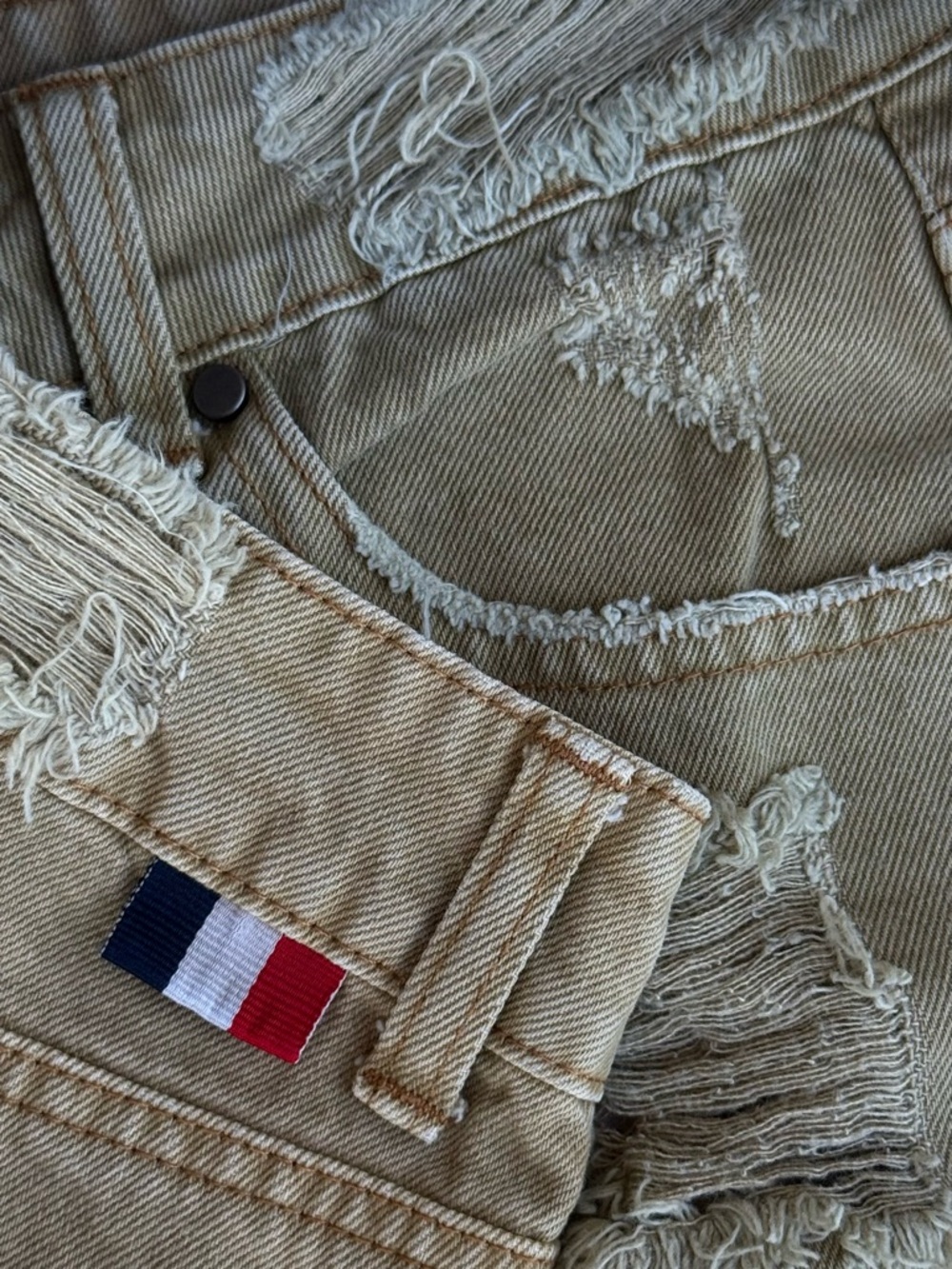 WINDSOR DISTRESSED DENIM MINI SKIRT